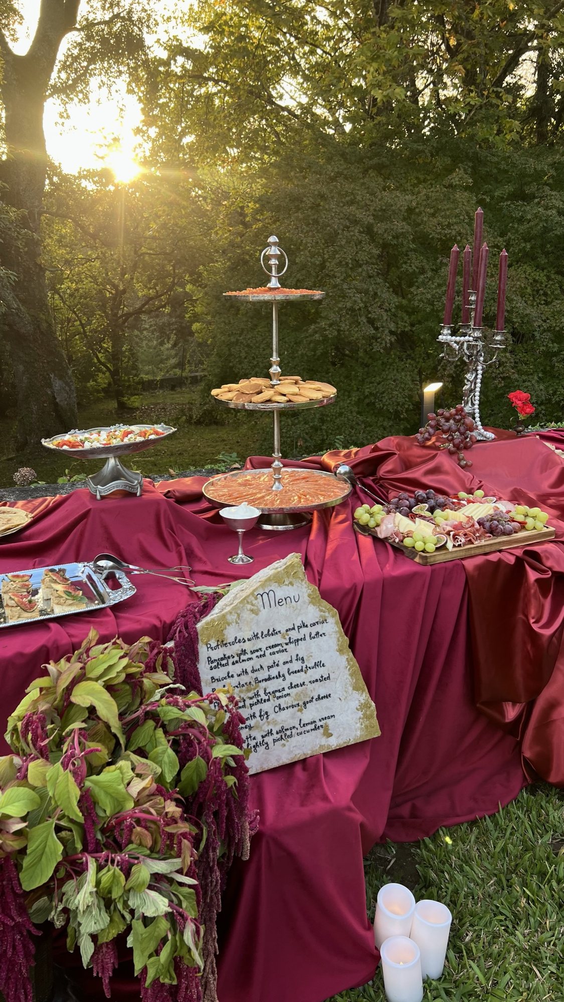 Late sun across a tablescape